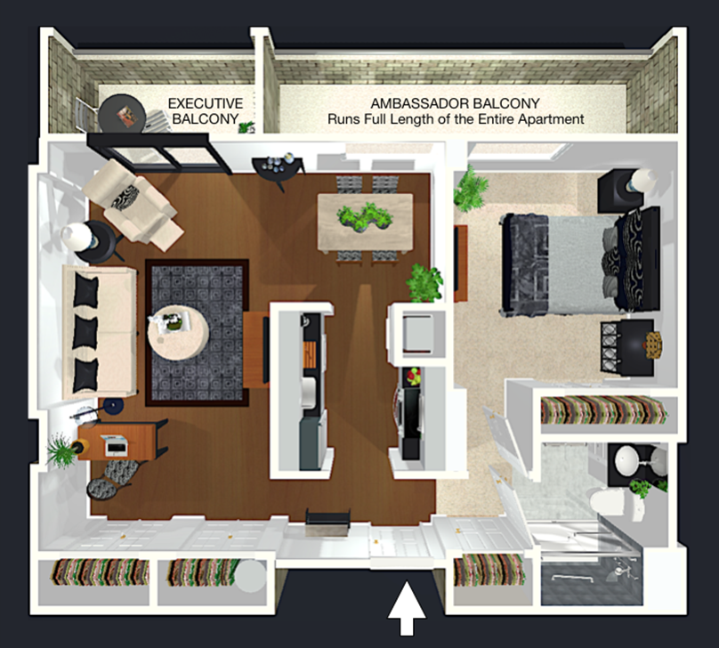 Executive/Ambassador Senior Apartment Floor Plan