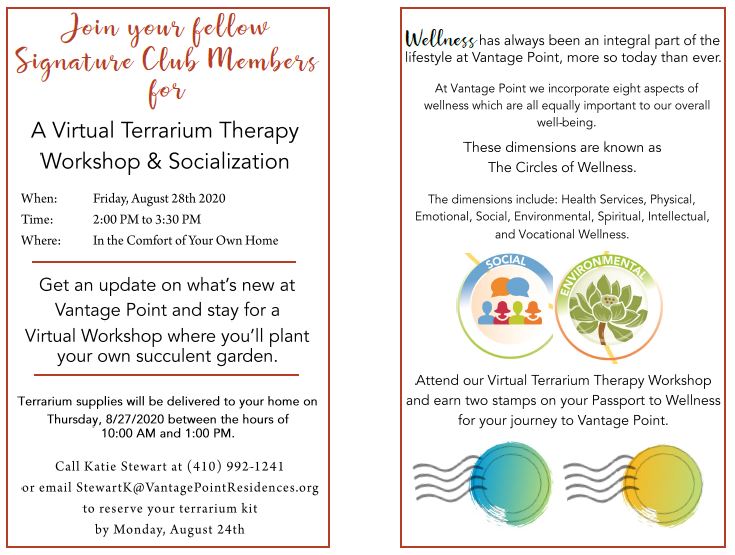 Virtual Terrarium therapy workshop invite 