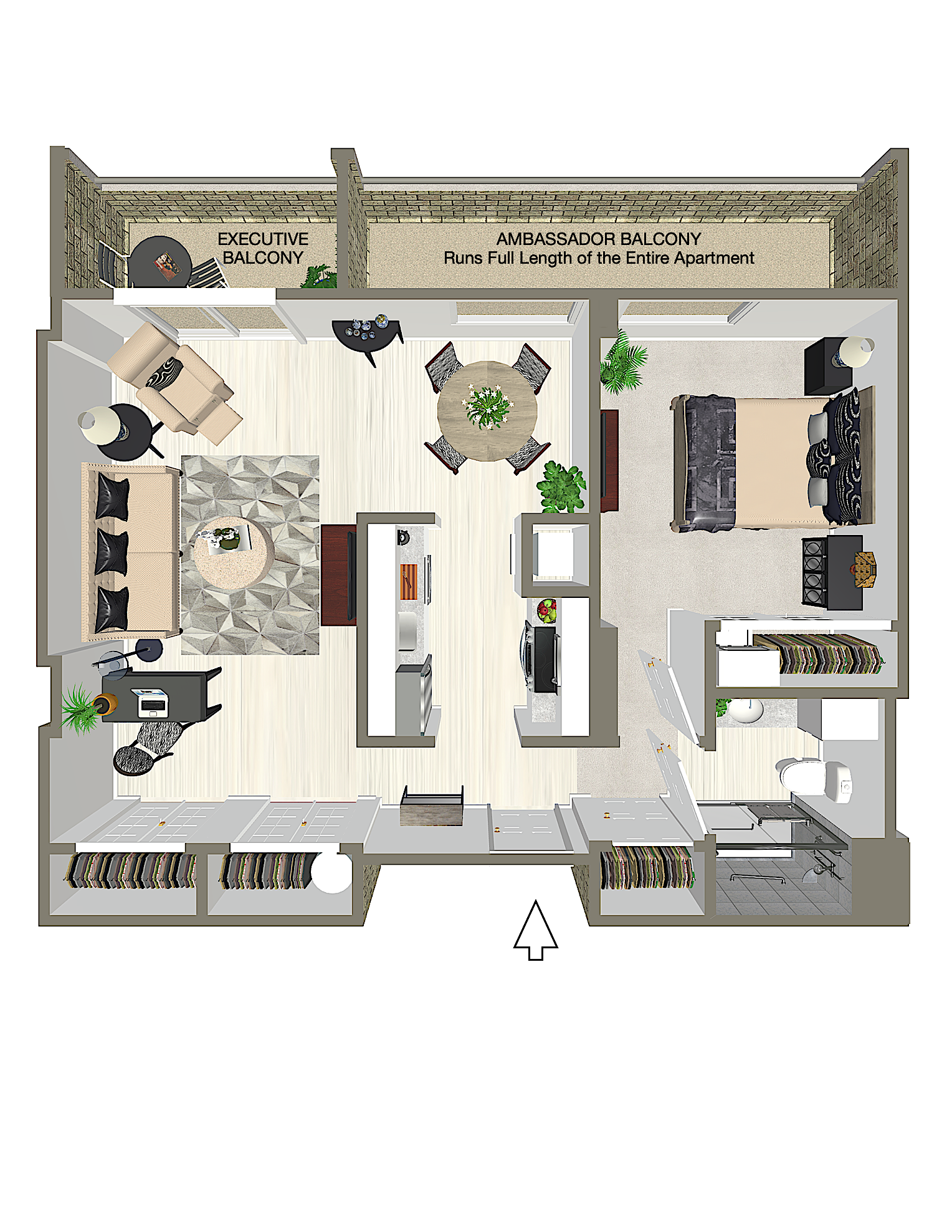Executive/Ambassador Senior Apartment Floor Plan