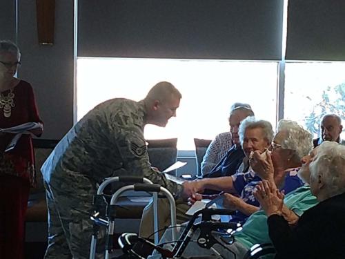 thanking the veteran