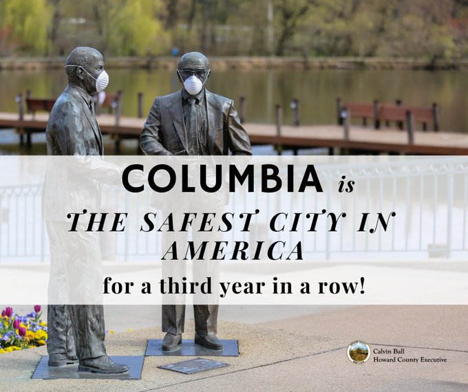 Columbia, Maryland Named Safest City In America Third Year In A Row
